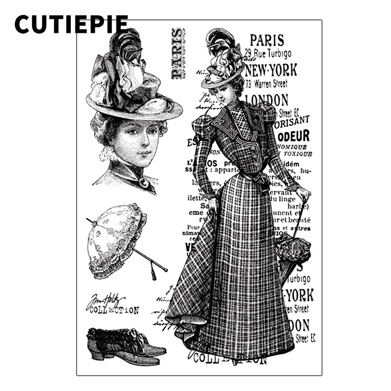 

Elegant Lady with Umbrella Transparent Clear Stamps for Scrapbooking DIY Photo Album Embossing Folder Paper Template Sheets