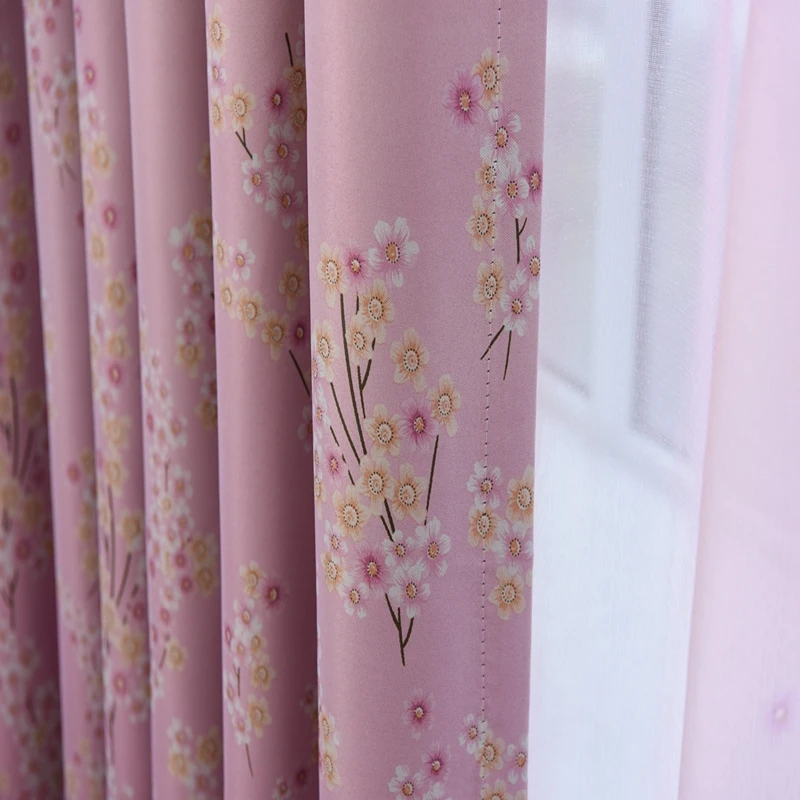 Деревенская романтическая Розовая Занавеска для окна с принтом для гостиной синяя Лаванда Тюль занавеска ткань для дома занавеска s DF030-40