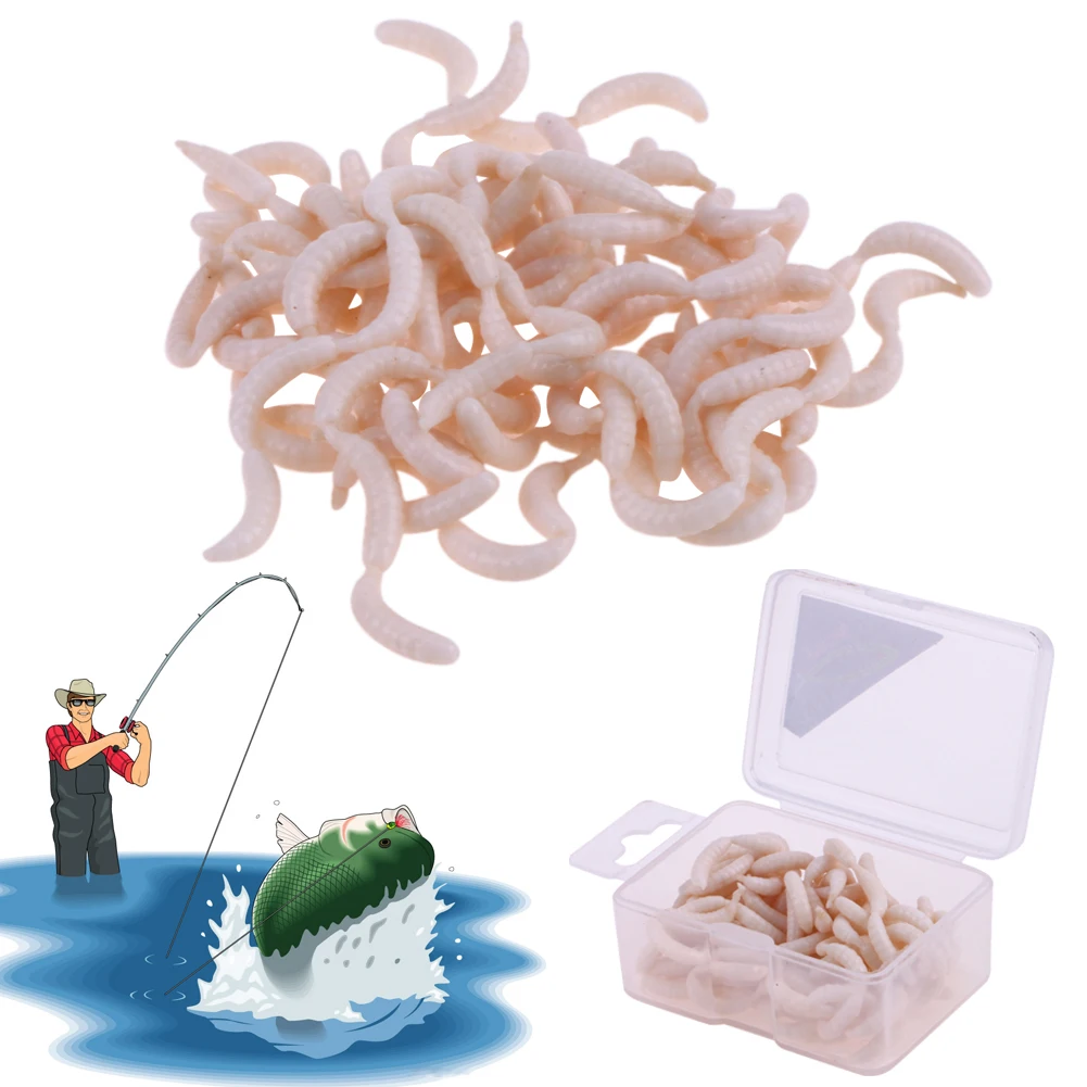 

20-23pcs/Box Soft Bait Maggots Fishing Lure Silicone Smell Bloodworm Wobbler Fishing Lures Iscas Artificiais pesca Crankbaits