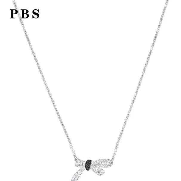 

PBS Original Copy High Quality 1:1 Fine Atmosphere White Bow Necklace Logo Free Package Manufacturers Wholesale