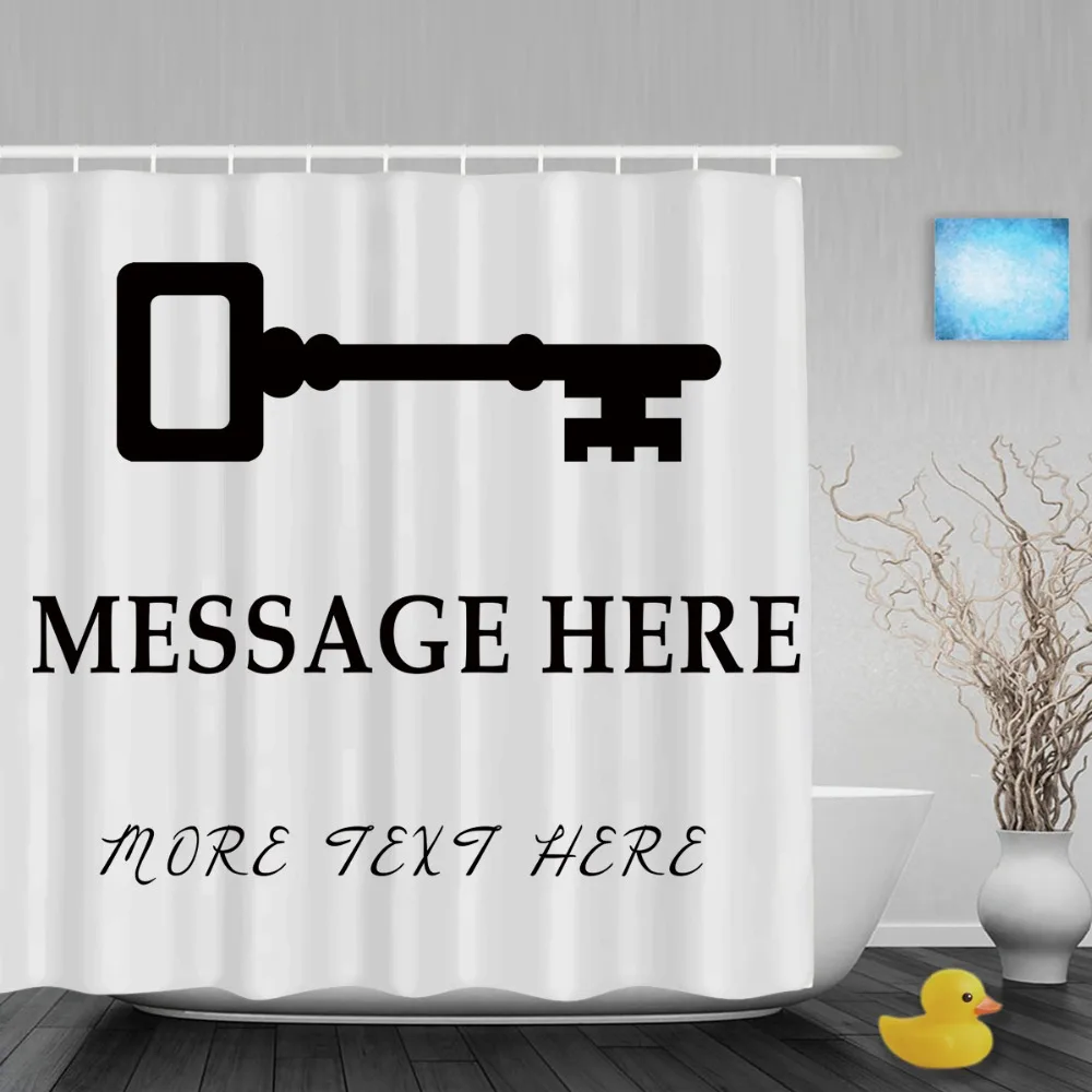 Personalized Old Vintage Key Shower Curtain Custom Message Decor