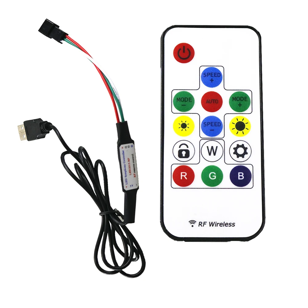 5V 14 Keys USB LED 2015RF Controller Wireless Remote Control For WS2812