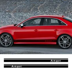 Автомобильный боковой двери юбка Переводные картинки Audi A4 B5 B6 B7 B8 B9 A3 8 P 8 V 8L A6 C6 C5 C7 A5 A1 8X A7 A8 Q5 Q7 Q3 Q1 TT автомобильные аксессуары