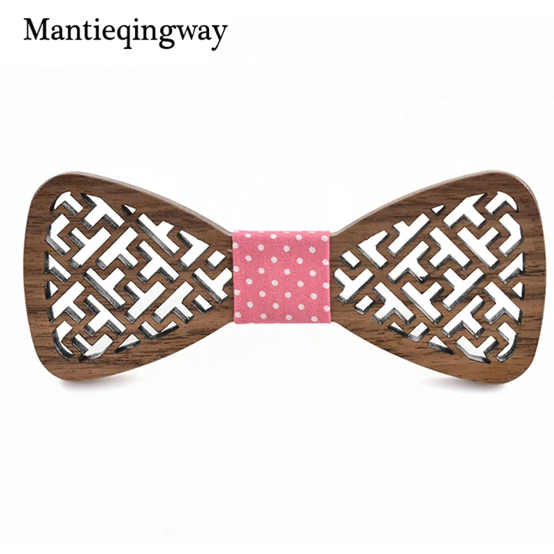 Mantieqingway новое поступление мужские/женские аксессуары для свадебной вечеринки деревянная бабочка ручной работы розовые галстуки-бабочки для мужчин Corbatas подарки