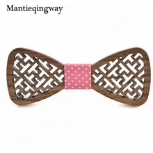 Mantieqingway новое поступление мужские/женские аксессуары для свадебной вечеринки деревянная бабочка ручной работы розовые галстуки-бабочки для мужчин Corbatas подарки