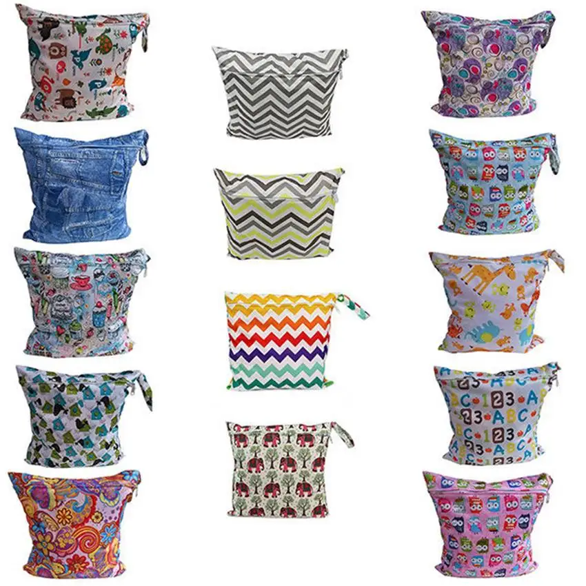 

Waterproof Zip Wet Dry Bag for Baby Infant Cloth Diaper Nappy Pouch Reusable