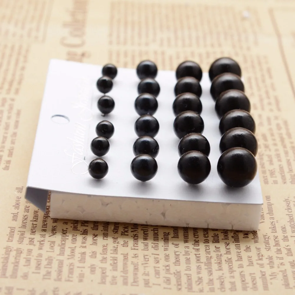 

High Quality 24pcs/set Imitation Pearl Earring White & Black & Ivory Color For Women Jewelry Accessories Craft Making 2018 New