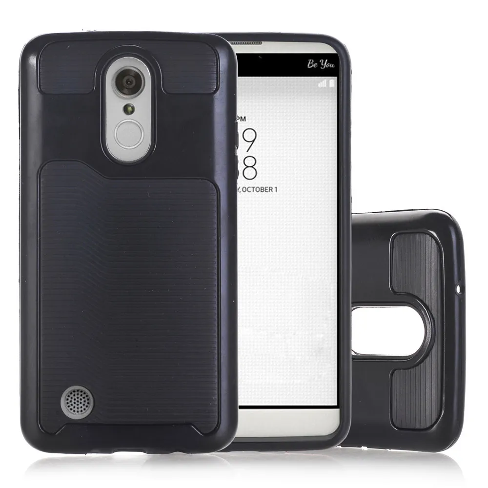 

Unique New Bling Hard Soft Rubber Impact Armor Lightweight Anti-scratch Mobile Phone Case Back Hybrid Cover For LG K20V Harmony