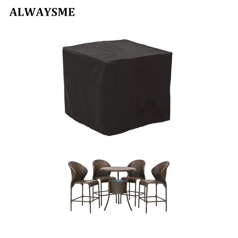 ALWAYSME 120X120X74/49-дюймовый 210D небольшой размер квадратный патио открытый стол и стул набор крышка большой стул крышка патио стол покрытие