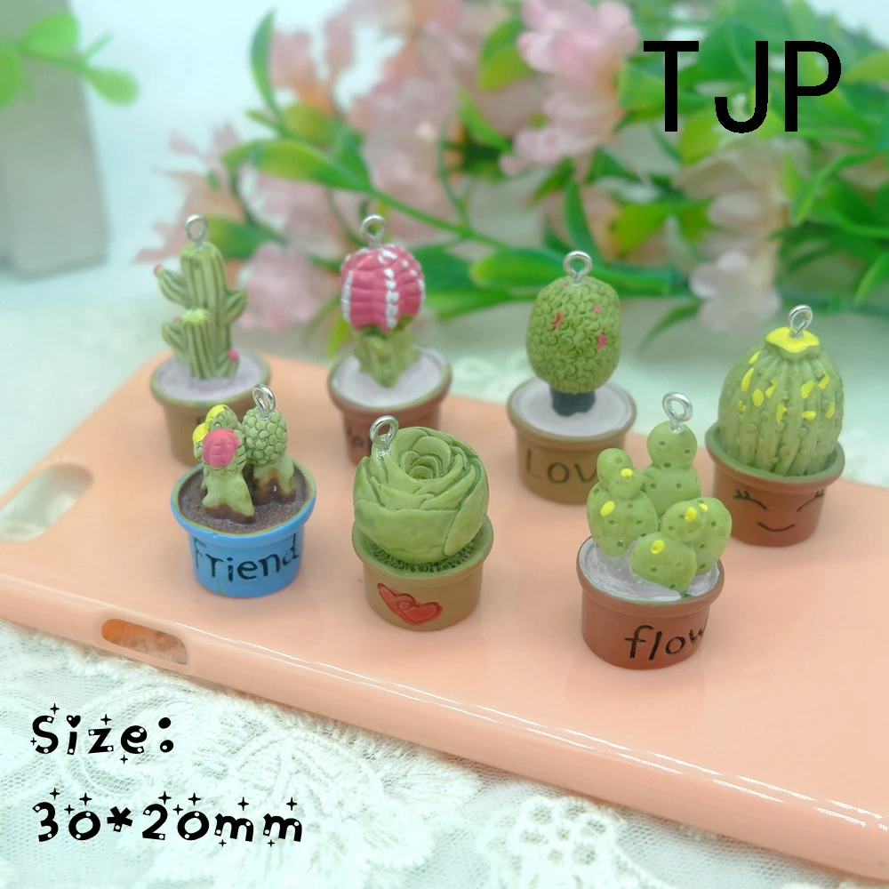 

Kawaii Bonsai cactus Charms Pendants for DIY decoration bracelets necklace earring key chain Jewelry Making