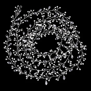

2 Meter Copper Western Wedding Fashion Headdress For Bride Headband Handmade Wedding Crown Floral Hair Accessories Hair Ornament