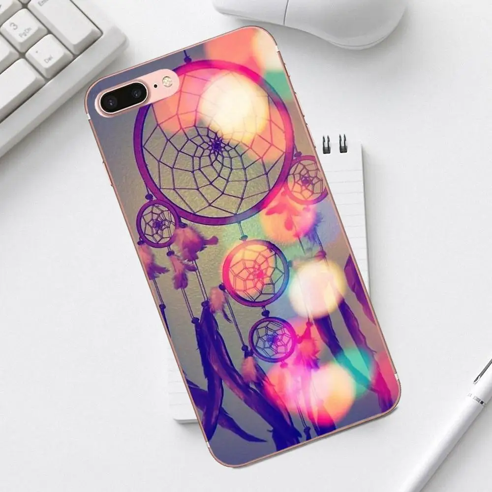 Qdowpz для iPhone X XS Max XR 4 4S 5 5C SE 6 6S 7 8 Plus Galaxy A3 A5 J1 J3 J5 J7 2017 Мягкий Ретро Ловец снов|Бамперы|