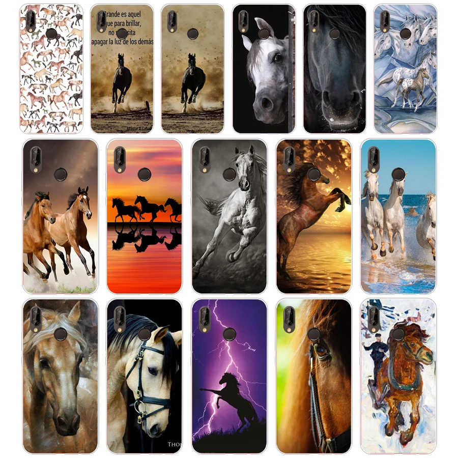

69G Running Horse Soft Silicone Tpu Cover Case for huawei Honor 7a pro Nova 3 3i case