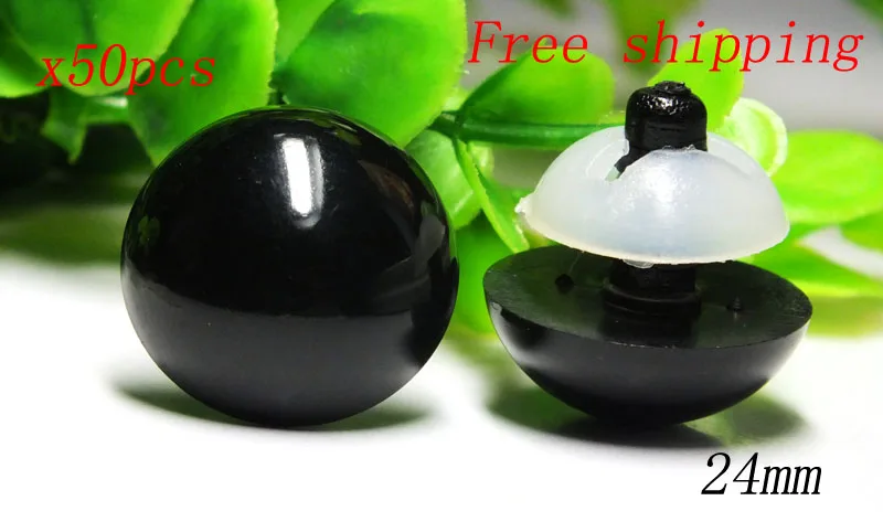 

Free shipping!!!50pcs/lot BLACK Plastic Safety EYES fit Teddies, Dolls--24mm