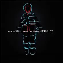New Design EL Wire Dance Suit Led Cold Light Party Clothing Light Up Halloween Christmas Stage