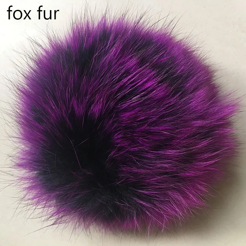 Nature Fur Pompom Fur Pom With Button DIY Fox Pompom Balls  Fur Pompon Fox Raccoon Pom Pom For Scarves Hats Bags  Accessories