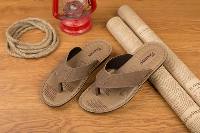 Новинка года; Летние Стильные мужские вьетнамки в британском стиле; Расширенные пляжные сандалии; нескользящие мужские тапочки; zapatos hombre - Цвет: 3
