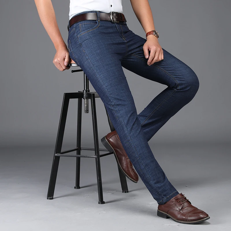 ICPANS, мужские джинсовые штаны, мужские джинсы, весна-лето, деловые джинсы, мужские прямые повседневные мужские джинсы хлопковые брюки, плюс размер 40 42