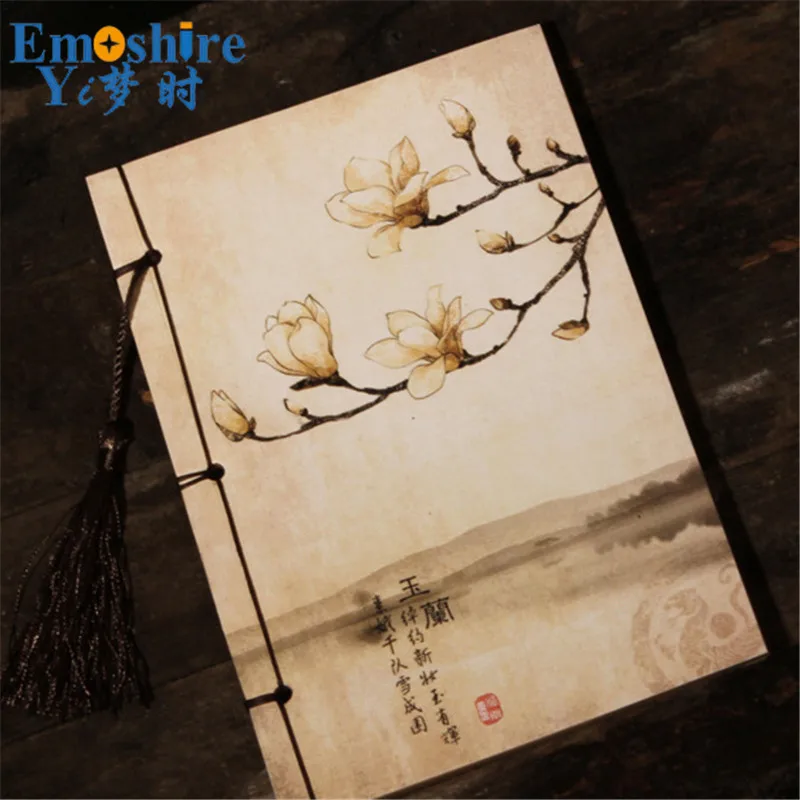 Собственный бренд Emoshire античный дизайн творческий блокнот для девочек цветок печати оптовая продажа ретро Китайский Стиль Китай Тетрадь