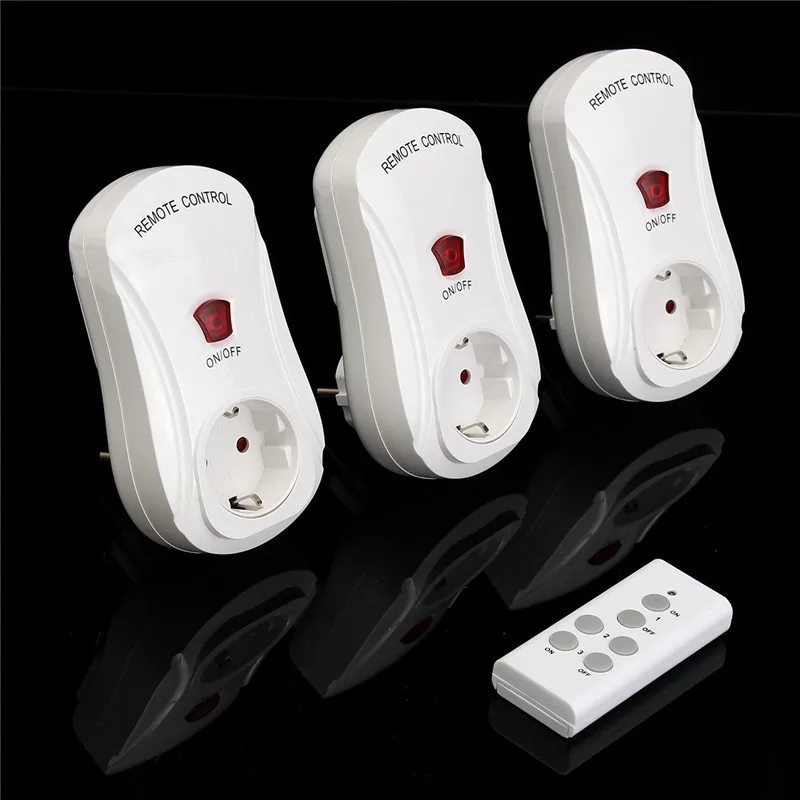 

Intelligent EU Plug Wireless Remote Control 3 Socket Receivers 1 Transmitter Smart Power Outlet Switch Home Electrical Remote