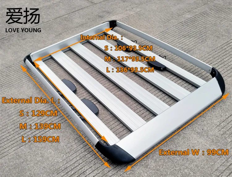 roof basket details size