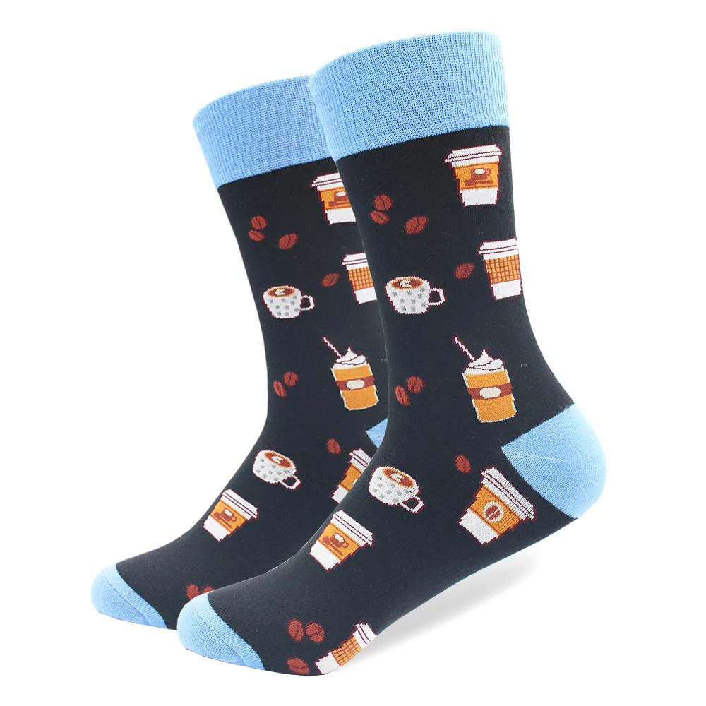 1 пара, дропшиппинг, зимние весенние счастливые носки, хлопок, мужские носки для скейтборда, смешной Рисунок, свадебные носки, подарок - Цвет: 080-14