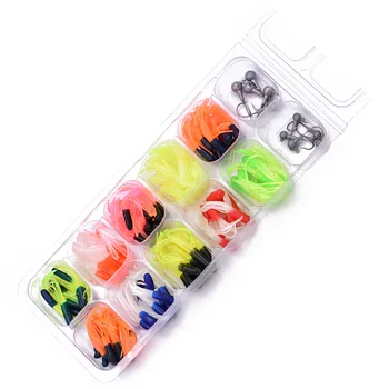 

Ningyo Hime 100Pcs Soft Worm Lure Carp Fishing Lure Set +10 Lead Head Jig Hooks Simulation Suite Soft Fishing Baits Set Tackle