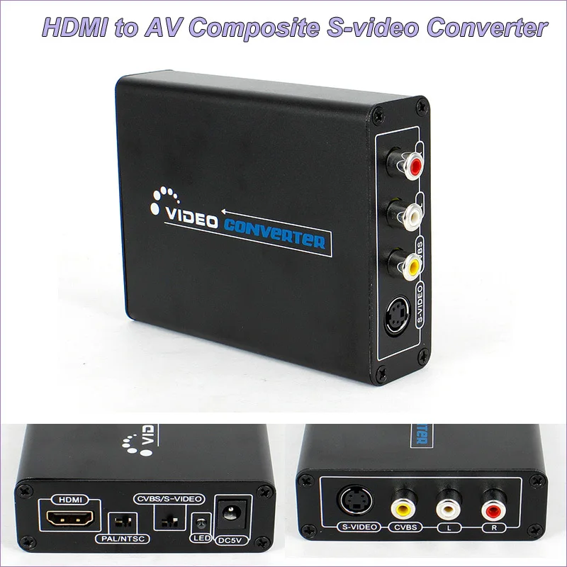 

New 1080P HDMI to AV Composite S-Video CVBS Video Converter HDMI to Composite 3RCA PAL/NTSC Switch for TV PC Blue-Ray DVD