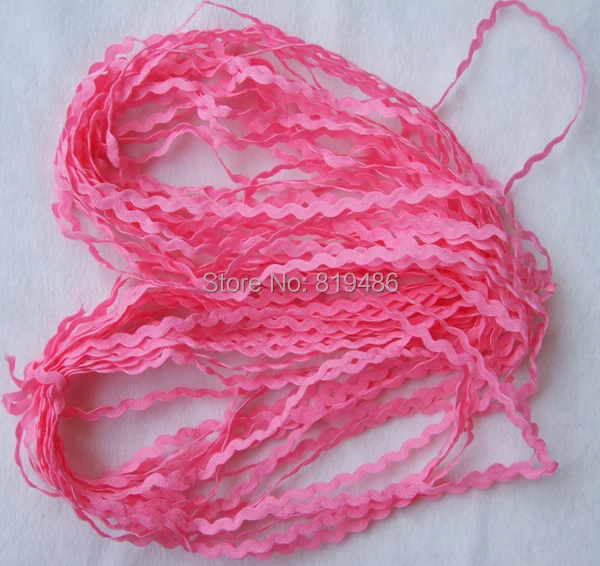 

Free shipping 10Yards 1/2cm width Coral RICRAC polyester ribbon on clothes&Bra Accessories Sewing Trim