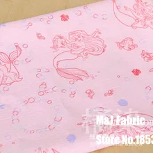 50*140 см принцессы «маленькая Русалка» из мультфильма, хлопковая ткань для пошива «сделай сам» Лоскутная работа для мальчиков, рубашка для девочек, детская одежда