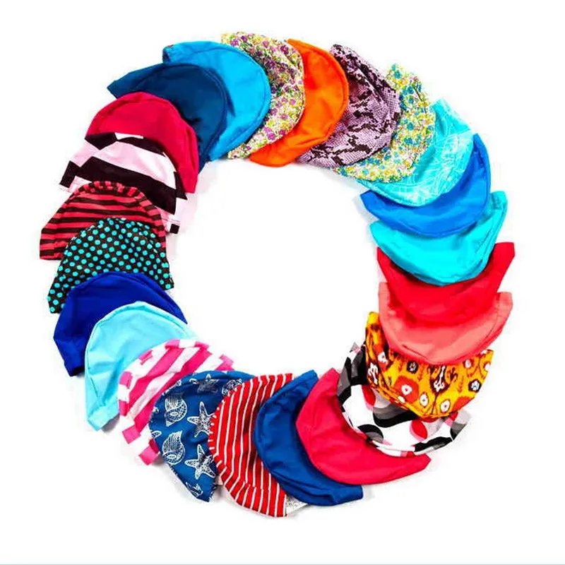 

Ears Swimming Cap Long Hair Sports Swim Polyester Protect Pool Hat for Men Women Adults Print Swim Caps Free Size