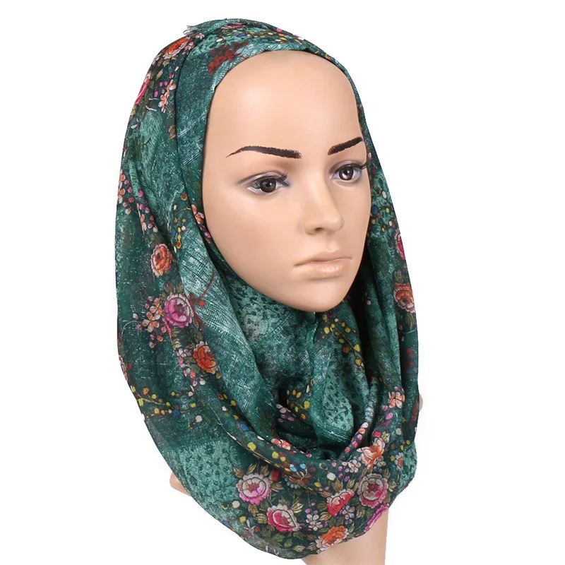 

2019 Women Small Broken Floral Viscose Shawl Scarf Luxury Brand Soft Thin Foulards Femme Bufandas Muslim Hijab Snood 180*70Cm