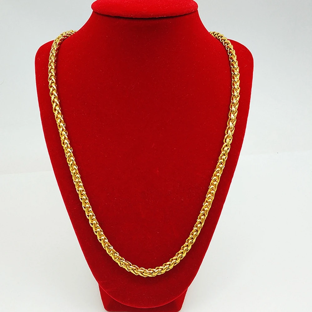 Fashion Mens Necklace Choker Chain Yellow Gold Filled Hip Hop Classic