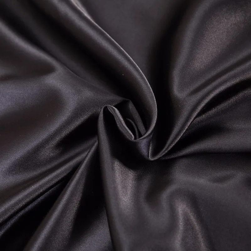 Waliicorners 4Pcs Silk Black White Color Silk Bedding set King Queen size Bed set Solid color Brief Duvet cover set Bedclothes bed linen set 14 IMG_1719