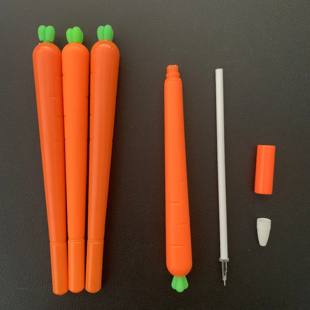 Милая гелевая ручка с морковкой для письма, ручка для школы офиса, поставка студенческих канцелярских принадлежностей, детский креативный подарок