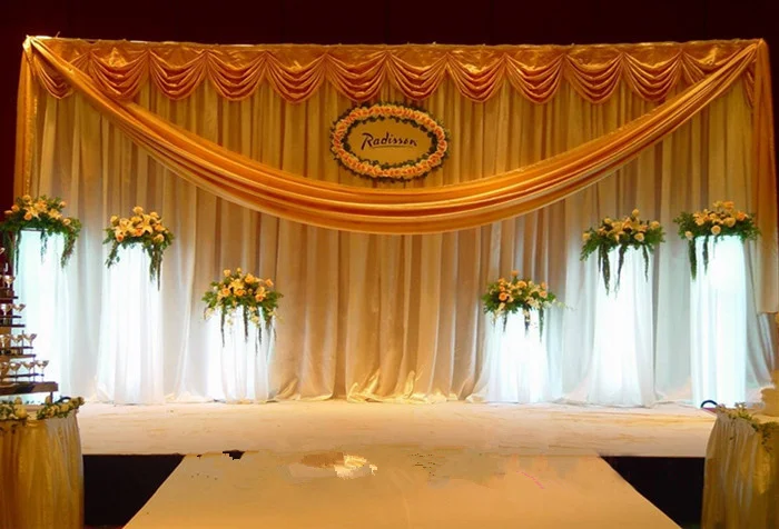 Decorations For Curtains My Web Value Free Shipping Luxury Gold Wedding Backdrop Stage Curtain Decoration China Mainland