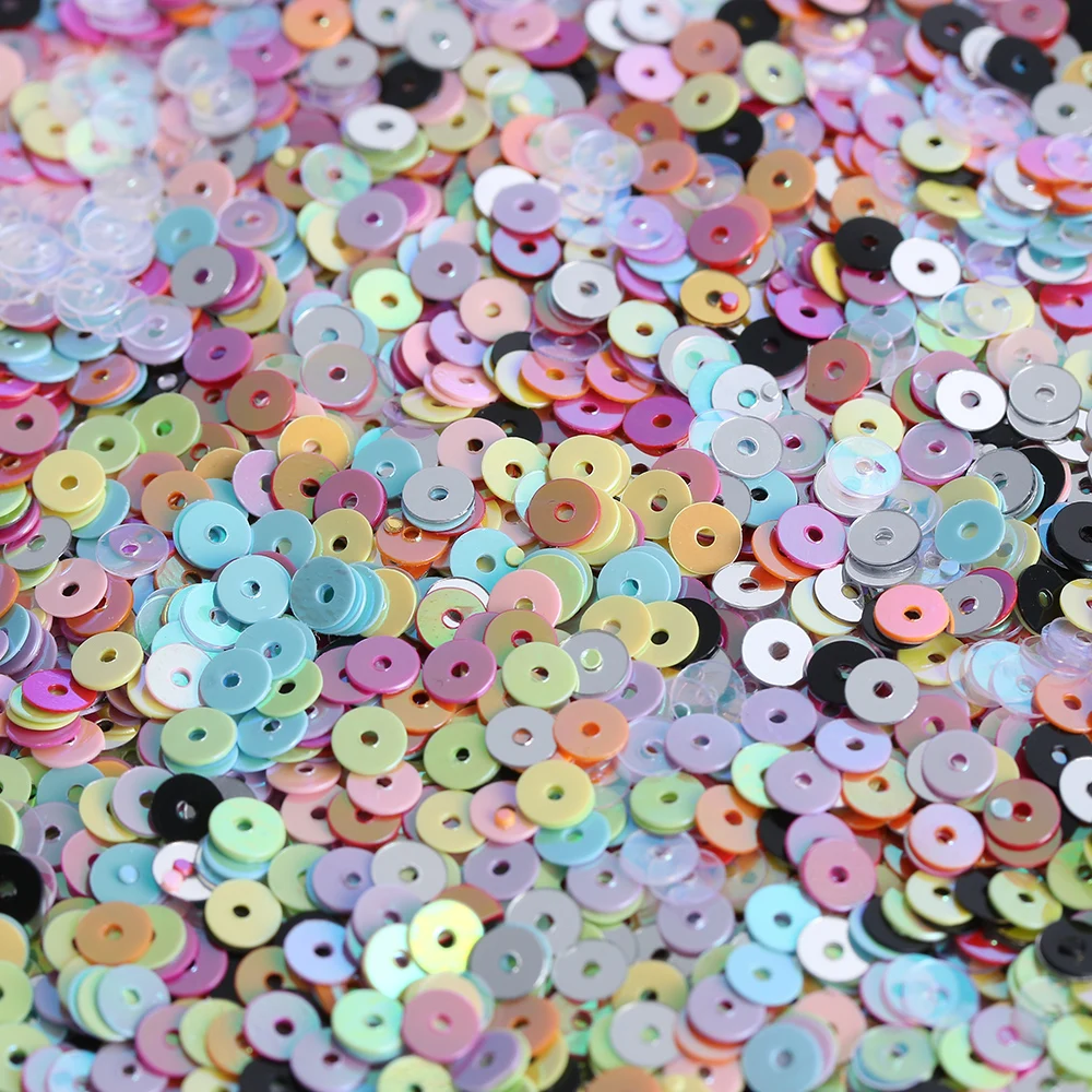 1000Pcs/Bag New 4mm Multicolor Plastic Loose Sequins For Home Party Wedding Decor Embellishment DIY Crafts Sewing Accessories