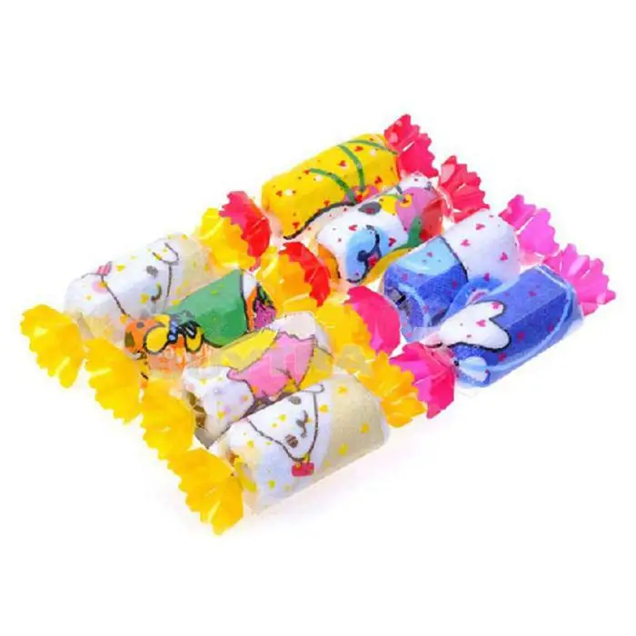 Горячая 20*20 см Форма конфет быстросохнущее полотенце мини мультфильм животных Печать Свадебная тряпочка для мытья подарок на день рождения-15