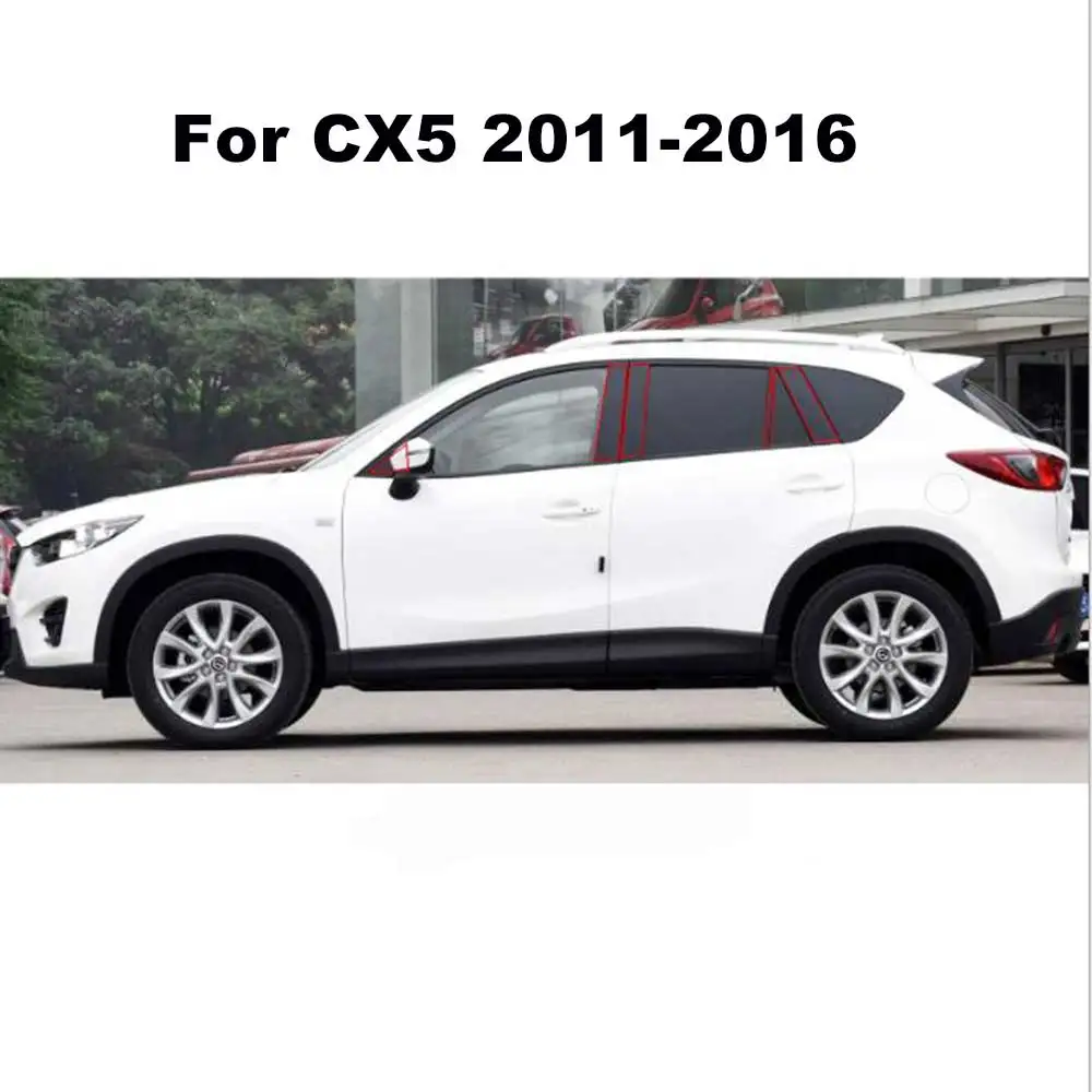 10 шт./компл. двери автомобиля окно BC столб сообщения отделка по центру крышка наклейки для Mazda CX-5 CX5 2011- Авто внешние аксессуары - Название цвета: 2011-2016