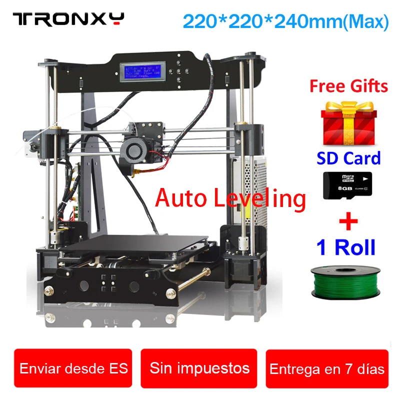 

Tronxy 3D Printer DIY Kit High precision Printing Area 220*220*240mm Auto leveling 3D Printer kit Printer 3d Heated Bed Extruder