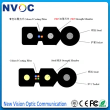 SM, 2 ядра, G657A1, стальной силовой элемент(0,5 мм* 2)+ стальной мессенджер(1,0 мм), LSZH Куртка, диаметр: 5,0*2,0, GJYXCH FTTH наружный волоконный кабель