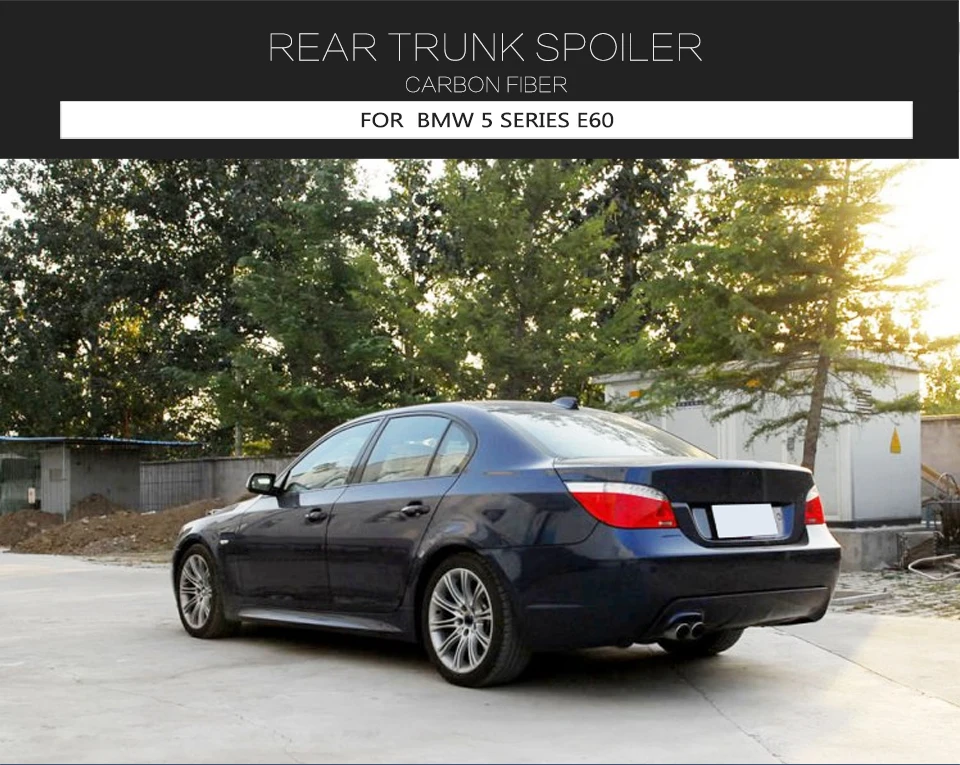 Rear Trunk Spoiler for BMW 5 Series E60 M5 2004- 2009 Carbon Fiber Rear Trunk Boot Lip Wing Spoiler