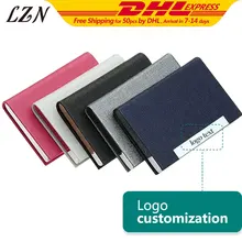 LZN 50 шт. в партии изысканный дизайн визитница для мужчин Женский металлический чехол для визиток выгравированное имя/дата/текст для свадьбы