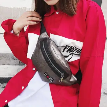 

PU Leather Women Waist Bag Teenage Girl Black Waist Fanny Pack Belt Pouch Phone Shoulder Chest Bags Fashion White Waist Bags New