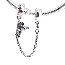 DIY подходит для бусины Pandora Браслеты альпинистские мыши надежные цепочки Подвески Серебро 925 пробы-ювелирные изделия