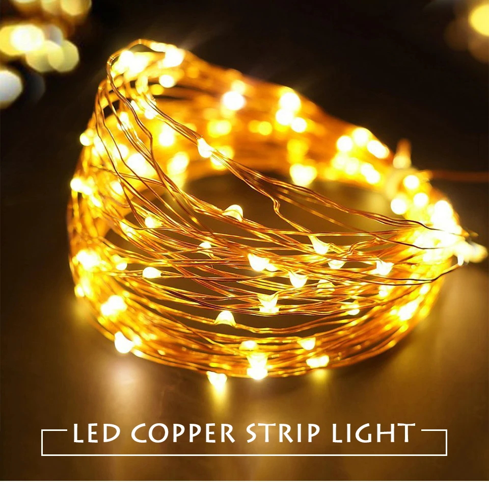 New Year 2M 5M 10M Silver Wire Battery LED String Lights For Christmas Garland Home Party Wedding Decoration Bottle Fairy Lights (1)