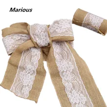 50 шт. кружевной свадебный декоративный бант из льна для стула с бантом 15*240 см настольный бегун брезентовые чехлы на стулья лента для свадебной вечеринки