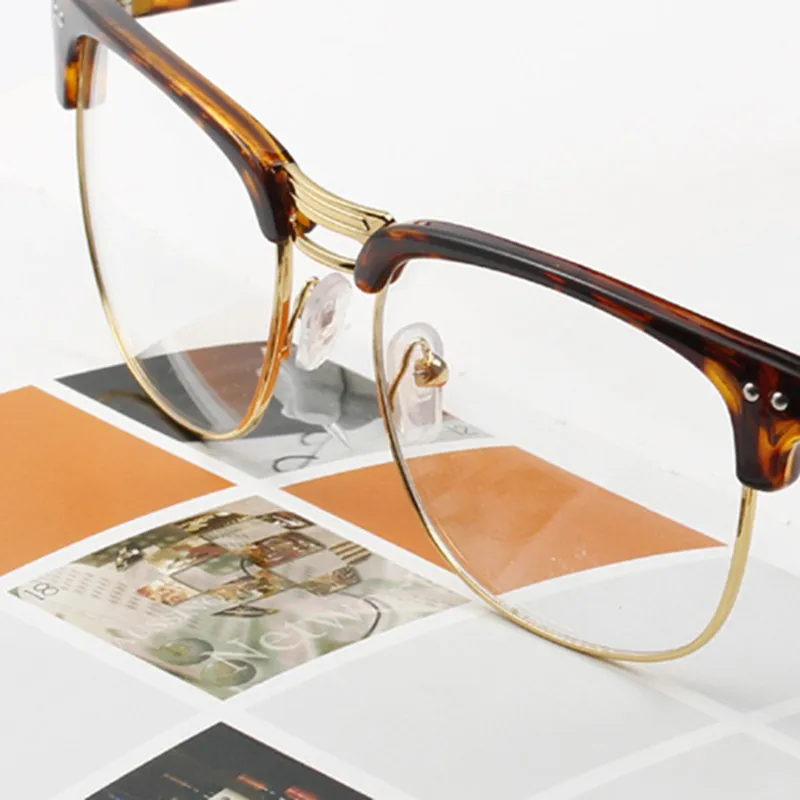

HOT SELL Unisex Hipster Vintage Half Frame Glasses Retro Classic Clear Lens Nerd Men Women Spectacles Eyewear