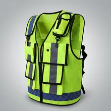 Светоотражающий Жилет для безопасности с высокой видимостью, дизайнерский светоотражающий жилет с карманами, дышащий Регулируемый защитный жилет, одежда для велоспорта на открытом воздухе