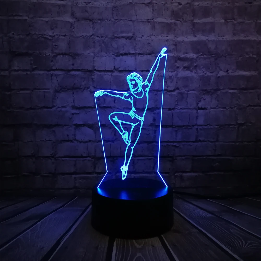 Элегантный танцор человек 3D лампа ночник светильник USB СВЕТОДИОДНЫЙ ing Mulitcolor